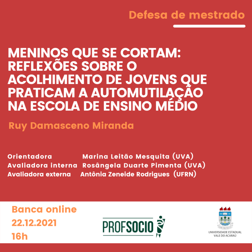 Trabalho de conclusão de curso sobre automutilação acontece hoje 22